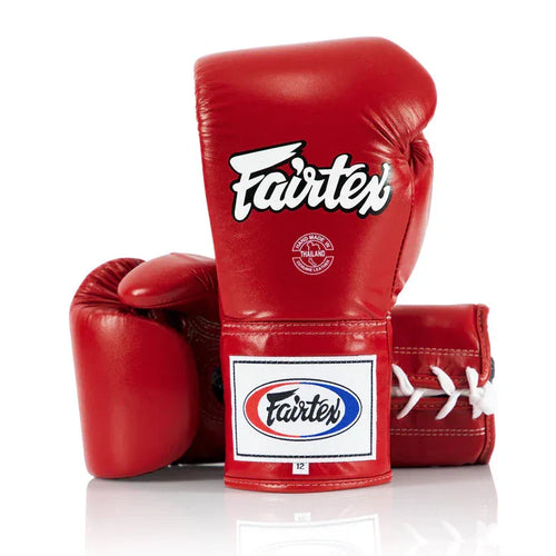 Fairtex BGL6 Professional Leather Lace-Up Fight Gloves - Sambo Store Australasia