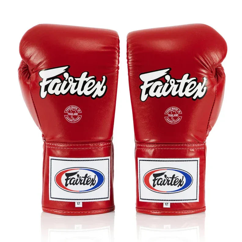Fairtex BGL6 Professional Leather Lace-Up Fight Gloves - Sambo Store Australasia