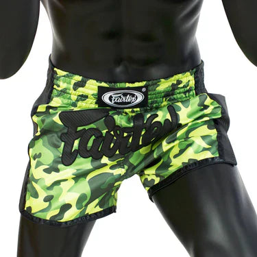 Fairtex Green Camo Slim Cut Muay Thai Shorts - Sambo Store Australasia