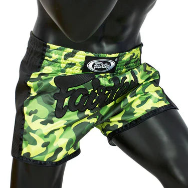 Fairtex Green Camo Slim Cut Muay Thai Shorts - Sambo Store Australasia