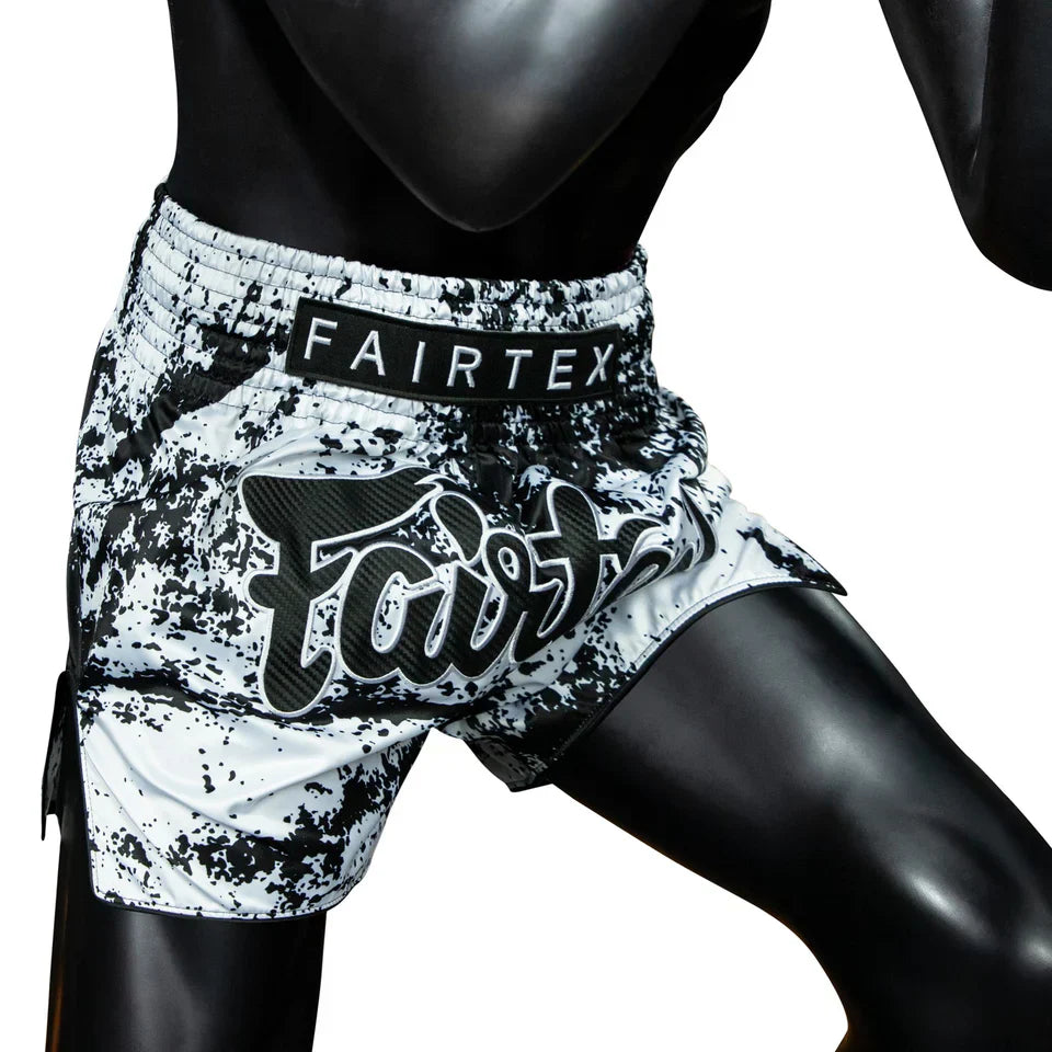 Fairtex Grunge White Muay Thai Shorts - Sambo Store Australasia