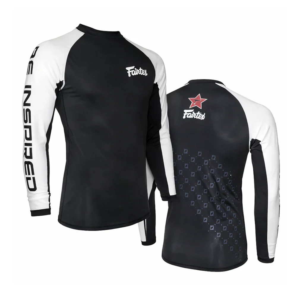 Fairtex Long Sleeve Black/White Rash Guard - Sambo Store Australasia