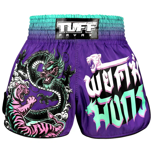 TUFF Shadow & Flame Retro Muay Thai Shorts - Sambo Store Australasia