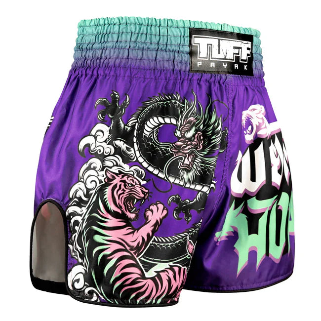 TUFF Shadow & Flame Retro Muay Thai Shorts - Sambo Store Australasia