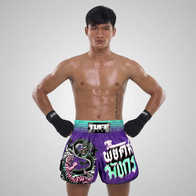 TUFF Shadow & Flame Retro Muay Thai Shorts - Sambo Store Australasia