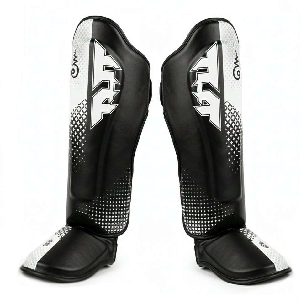 TUFF Black/White Shin Guards - Sambo Store Australasia