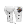 White Dragon Force Boxing Gloves with Secure Lace Up Closure