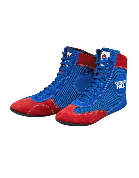 Red and Blue SAMBO Shoes for Wrestling/Combat FIAS Approved