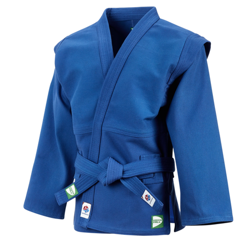 SAMBO Jacket Coat with Belt for Wrestling/Combat/Competition FIAS Approved, Blue