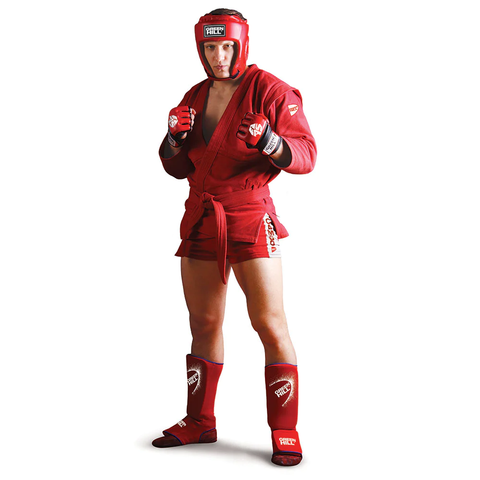 SAMBO Uniform Suit, Belt and Shorts for Wrestling/Combat/Competition FIAS Approved, Red