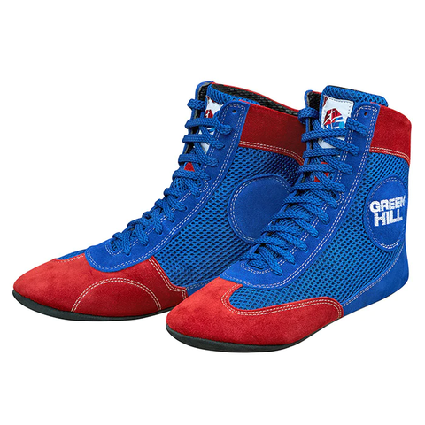 Red and Blue SAMBO Shoes for Wrestling/Combat FIAS Approved