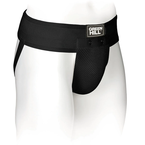 SAMBO Supporter Jockstrap with Cup for Men, Black