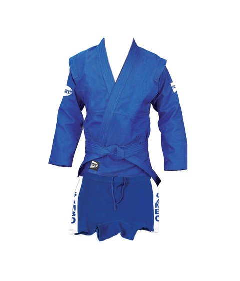 SAMBO Uniform Suit, Belt and Shorts for Wrestling/Combat/Competition FIAS Approved, Blue